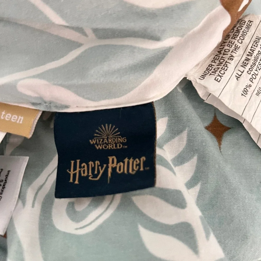 Pottery Barn Teen Harry Potter Magical Damask Full Queen Comforter Light Blue